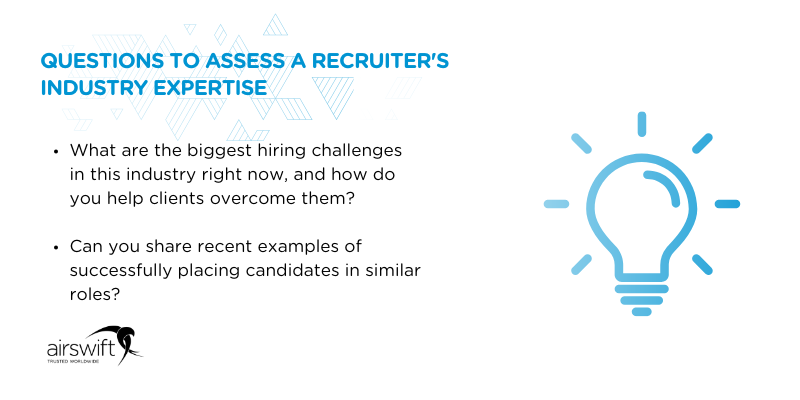Grephic assessing how leading recruitment agencies address industry-specific challenges, overcome hiring obstacles, and leverage proven success in placing candidates for similar roles